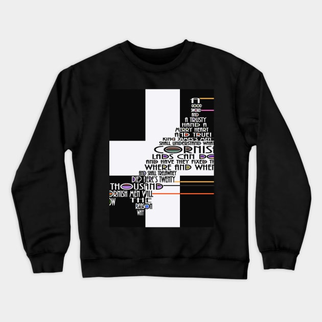 Map of Cornwall with Cornish Anthem - Trelawney Crewneck Sweatshirt by colemanco